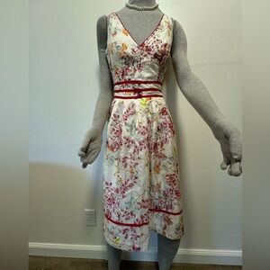 ANTHROPOLOGIE Beth Bowley Floral Silk Dress Sz 2